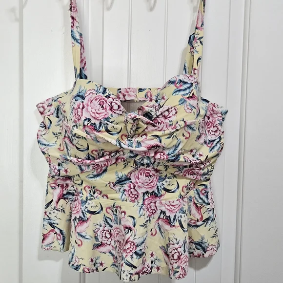 Torrid Yellow and Pink Tankini Top - Picture 10 of 11